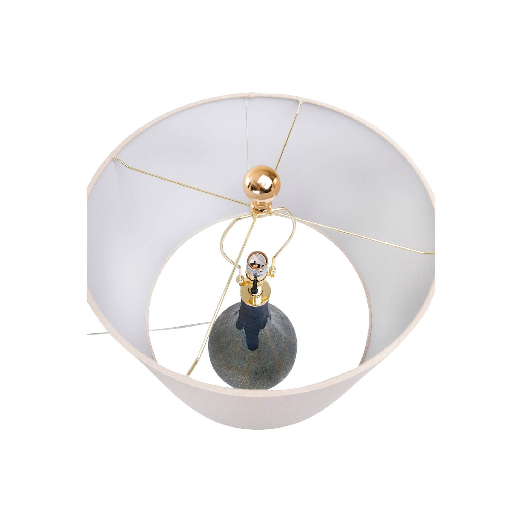 Hello Honey® 32" Opal Finished Glass Table Lamp with Linen Shade